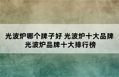 光波炉哪个牌子好 光波炉十大品牌 光波炉品牌十大排行榜